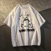 Camisetas masculinas Novo American Retro Rabbit Graffiti Impressão gráfica masculina Camiseta de manga curta unissex em grande tamanho Hip-hop Y2K TOPL2403