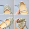 Sandalen Mädchen Lederschuhe für Hochzeitsfeier Bling Glitzer Strass Kinder Wohnungen Kinderschuhe Prinzessin Schuhe Klassische Modekleiderschuhe