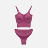 Women's Swimwear 2024 South Korea Candy Color Sweet Spicy Wind Slim Girl Conservative Swimming Suit Strap Holiday Bikini