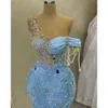 Aso Beaded Crystals Ebi May Prom Cequined Lace Mermaid Evening Form Formal Party Drugi odbiór Przyjęcie Urodziny Suknie zaręczynowe Dress De Soiree ZJ260