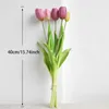 Fleurs séchées 5pcs / peloton réel touch rose tulipes artificielles fleurs de haute qualité silicone silicone fausse fleur fleur maison de mariage décoration bouquet