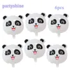 Decoración de fiestas 6pcs dibujos animados de láminas con forma de panda suministros de frases de feliz cumpleaños decoraciones de tema