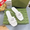 2024 Interlocking Designer Summer Shoes Slippers Jelly Rubber Hollowed out Slides Sandals Flat Heels Flip Flops Fabric Floral Sandale Mules claquettes womens