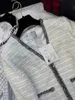 Projektantka kurtki damskiej wczesna wiosna Nowa celebrytka ciężka przemysł tkany ręcznie robiony diamentowy i wszechstronny, gruby tweedowy płaszcz
