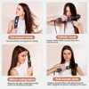 Hair Dryers 6-in-1 hair dryer hot comb set professional curling iron straightener styling tool curler and heating brush Q240429
