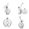 Wholesale Mini Protable 7 holes perc water Ash catcher bong pipe Percolator Glass tobacco dab rig Bongs with 14mm male smoking oil burner or dry herb bowl