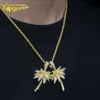 Billigt pris VVS Moissanite Diamond Pendant 18K Gold Plated 925 Silver Coconut Tree Pendants For Men and Womendesigner smycken