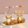Candele rotanti portabandine a candela candelabella oro decorazione per casa decorazione romantica di San Valentino per la festa decorazione della stanza di candela carosello