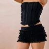 Shorts femminile Gaono Donne Bloomer in pizzo Casual Summer Ruffle Elastic Pants Shor