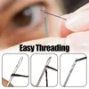 3012Pcs Side Hole Blind Sewing Needles Stainless Steel Elderly Self Threading Household DIY Beading Needle 240428