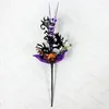 Fleurs décoratives Funny Pumpkin Artifical Flower Branch Ornement Black Halloween atmosphère Décoration Outdoor Garden Horror Decor