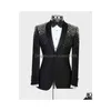 Trajes para hombres Blazers Mensas negras Tailoras de una pieza Blazer Butt Butt Lapela Cuerpo Diámica Joba de boda Boba de boda Z55B DHF7B