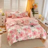 Hot selling 4pcs/set 1.5m/2m size plant cashmere duvet cover duvet cover fashion pillowcases comforter set covers 0429