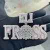 2-ton Rose Gold Plated Solid Sterling Sier Round Moissanite Iced Out Pendants for Hip Hop Men's Charm Pendant