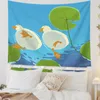 Tapestries cartoon anime tapijt tapijt met handgeschilderde eend decoratieve achtergrond achtergrond stoffen genezingssysteem slaapkamer bedmuur hangende ins