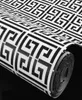 3d non tissé Greek Key Stripe Wallpaper Roll Home Decor Living Room Bedroom Couvrements muraux en argent noir de luxe Paper 5265513