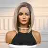 Synthetic Wigs CharmSource lace front wig brown blonde straight mid length side womens heat-resistant party daily high quality Q2404271