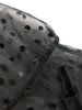 Damskie czarne tiulowe bluzki bluzki polka kropki Wysokie szyi topy koszula Lantern rękawa Pullower patrz przez letnią odzież klubową plus size 240419