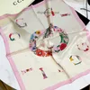 2023 Designer Letters Print Floral Silk Scarf Pannband för kvinnor Fashion Scaves Axel Tote Bagage Ribbon Head Wraps Double G Ladies Gift