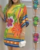 Basic Casual Dresses Designer Dress fashionable new printed round neck and 5-sleeve dress for women