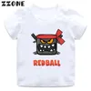 T-shirts Hot Salking Red Ball 4 Cartoon Impresso Caminhada Childrens Game Girl Clocel Baby Boy T-Shirt Summer Casual Childrens Topl2404