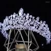 Hårklipp Brudens Crown Handgjorda Alloy Rhinestone Crystal Pearl Bridal Headdress Wedding Bridesmaid's Female Accessorie