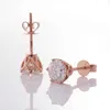Redoors Hot Sale Petals Setting Moissanite Earrings Screw Back 14k Rose Gold Stud Earrings For Women