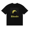 High Quality Original Rhuder Designer t Shirts Meichao New Classic Moonlight Printed Pure Cotton Casual Short Sleeved T-shirt for Men Women with 1:1 Logo