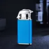 Lighters Wholesale Frosted Crocodile Circulating Without Gas Filling Igniter Windproof Double Flame Lighter Custom