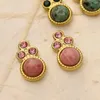 Kolczyki stadniskie dzikie darmowe vintage cyrkonowy kamień naturalny dla kobiet zielony różowy fioletowy luksusowy elegancki elegancki wodoodporny biżuteria