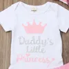 3pcs Set Born Kid Baby Girl Daddys Princess Romper Tutu Shorts Headwear Summer tenue filles vêtements 240429