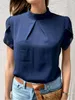 Damenblusen Hemden Frauen Modelle Blusen Hemden Casual Stand Collar Short Slve Tops Ladies Sommer Basic Elegant Top Y240426