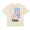 Hoogwaardige originele Rhuder Designer T Shirts Branded Formula Classic Mode Brand High Street Gedrukte heren Pure katoenen korte mouwen T -shirt met 1: 1 Logo