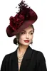 Cappelli larghi cappelli a secchio Cappelli secket caldi Eleganti fiori di farfalla esagerata Tea Party Kentucky Derby Hat Affastor Big Pillbox Cappello Cappello Cappello per il cocktail Y240426