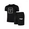 Herren Trainingsanzüge Baggy Sports kausale Anzüge Männer Sommer solide Kurzarm Tees ästhetische Fitness Custom Lose männliche Outfits Plus Größe