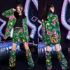 Scena noszona dziecięce ubranie hip -hopowe Red Green Jazz Dance Costumes Girls Ballroom Suit Kpop Catwalk XS7844