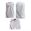 Męskie dresy letnie czarno-białe stopniowe bez rękawów kamizelki sportowe szorty Tennis Badminton Zestaw szybki suchy potk