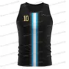 Argentina Flag Black Gold DIY Football Shirt Anpassad namn Sport Neck nummer 10 Jersey Fitness Running Handing Gym Training Top 240428