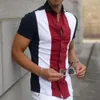2024 Hawaiian Stripe Fashion Men Shirt Casual Retro Retro Floral Polo Cône courte plage sociale Offre 3D Print Street Wear Summer 240507