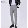 Pantalon masculin 2024 MENSE VERTICAL POCKE ÉLÉGANT Set European Style Formal Party Panter Plus Size Fashion Hound Q240429