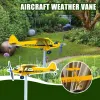 Decorações Avião de metal Weathervano 3d Piper J3 Cub Spinner de vento Decoração de jardim de moinho de vento em casa Indicador de avião de teto ao ar livre P1C8