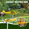 Dekorationen Metall Flugzeug Weathervane 3D Piper J3 Cub Wind Spinner Windmühle Garten Dekor Home Outdoor Dach Flugzeug Indikator Wind Direkt P1C8