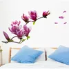 Autocollants muraux magnolia fleur maison maison autocollant décor mural décale amovible amovible de haute qualité vivante