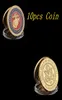 10pcs US Marine Corps Craft Department Of The Navy Gold Plated Colorful Military Metal Challenge Medal USA Coin Collectibles9774745