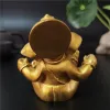 Décorations Gold Lord Ganesha Bouddha Statue Elephant God Sculptures Ganesh Figurines Manmade Stone Home Garden Bouddha Decoration Statues