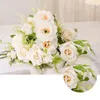 Dekorativa blommor Fake Bloom Decor Elegant Artificial Rose Branch med STEM för Home Wedding Party Faux Silk Flower Inomhus Fotunning