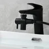 Robinets de lavabo de salle de bain robinets en laiton Salve de divertisseur à 3 voies pour une poignée de levier pratique finition en argent aérateur amovible