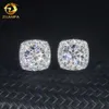 Wholesale Price 5mm-8mm Moissanite Stud Earrings Halo Earrings 925 Sterling Silver Screw Iced out Hip hop Earring for women menDesigner Jewelry