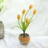 Decorative Flowers 3/5 Heads Tulip Simulation Flower Artificial Fake Home Living Room Office Desktop Creative Decoration