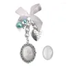 Brooches Family Bowknot Po Holder Pendant Angel Brooch Bouquet ovale Bouquet